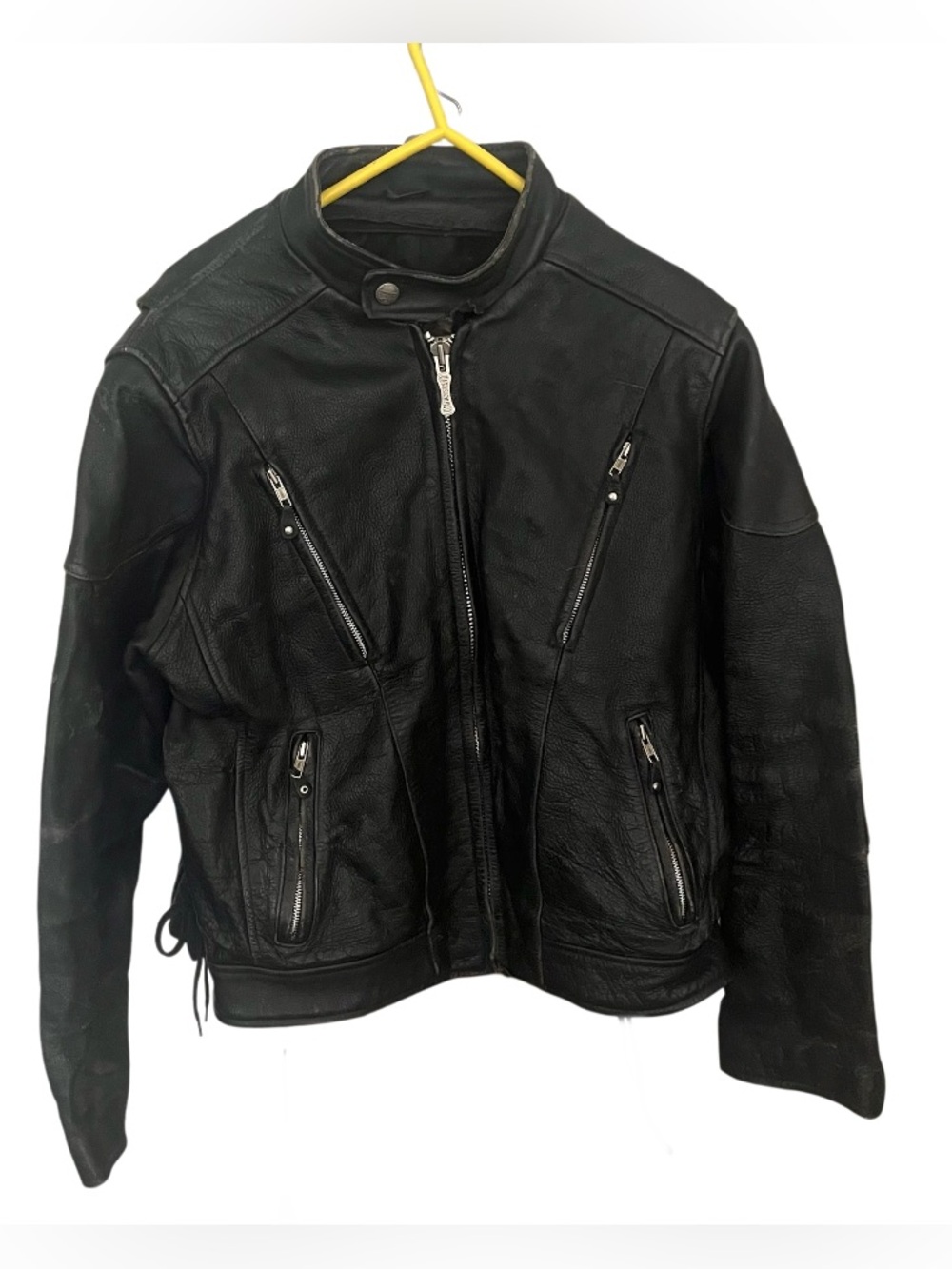 WILSONS LEATHER Open Road Black Leather Jacket Heavyweight Moto Size XL VINTAGE